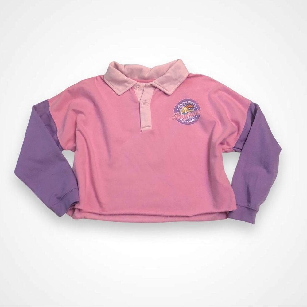 Rugrats Crop Polo Sweatshirt Nickelodeon Pink Kidcore International Babies Club
